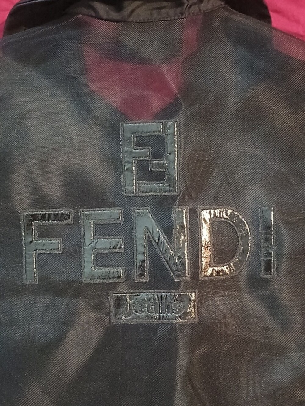 Vintage Fendi Black Prominent Logo Sheer Zip Up Mesh Vest Woman Size 2 Like New - Picture 15 of 16